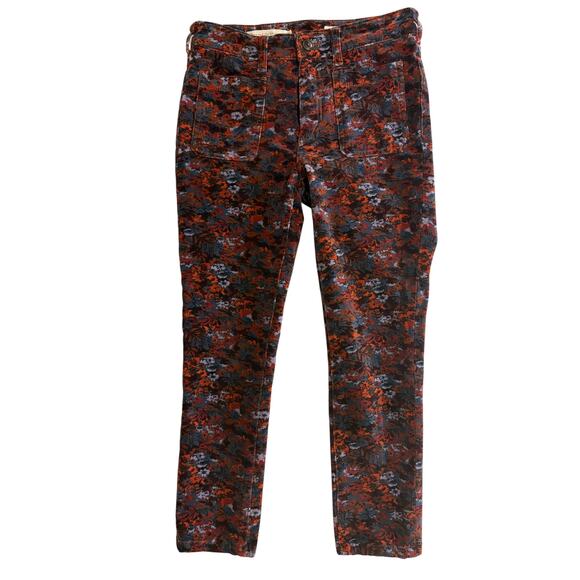 Pilcro Velvet Multicolor Floral Skinny Pants Anthropologie Women’s 4 / 27 - Picture 3 of 13